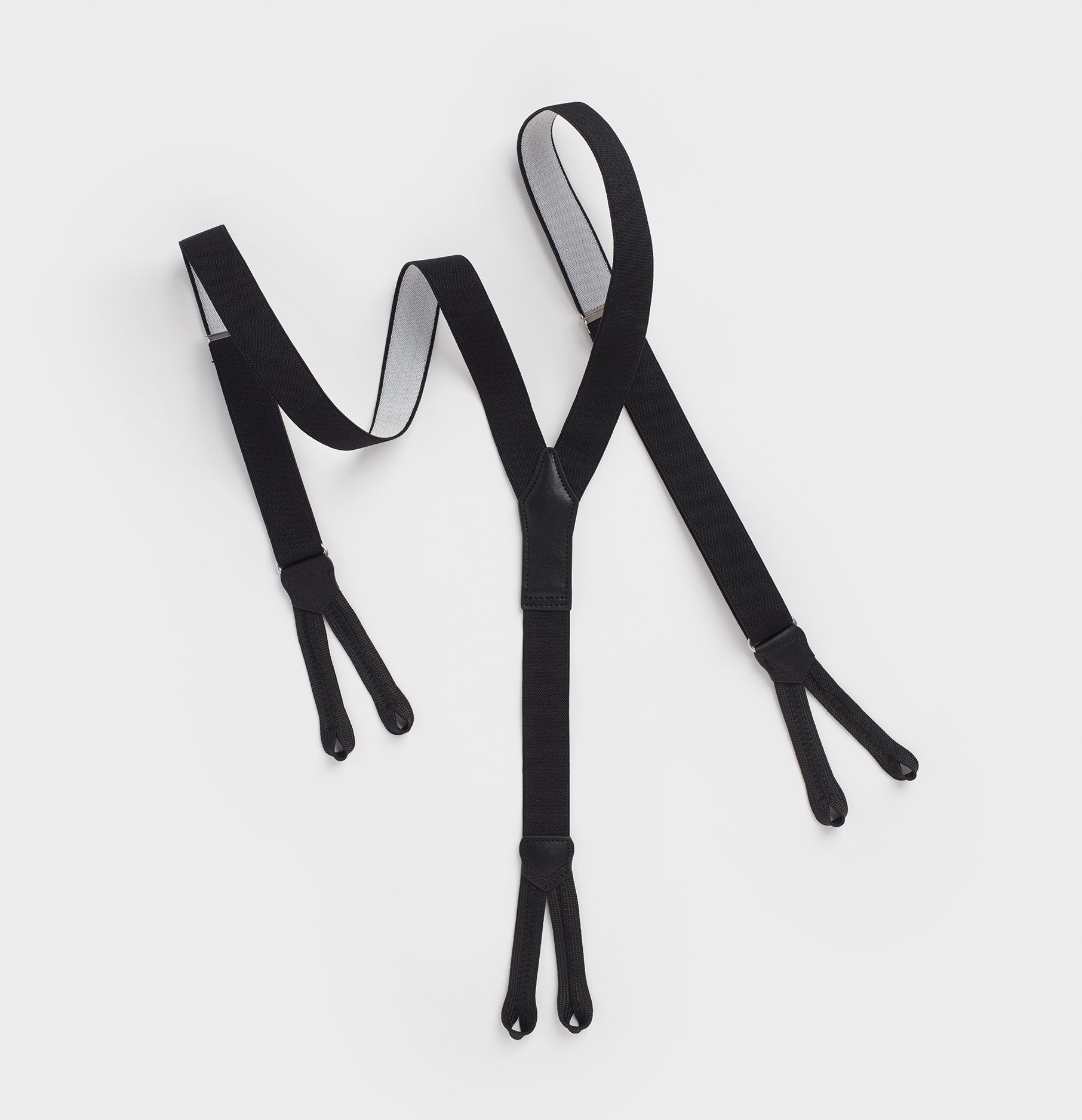 Grade Code Mens Button End Suspenders for Men 49 Inch Y-Back Adjustable  Elastic Tuxedo Suspenders (Black) at  Men's Clothing store