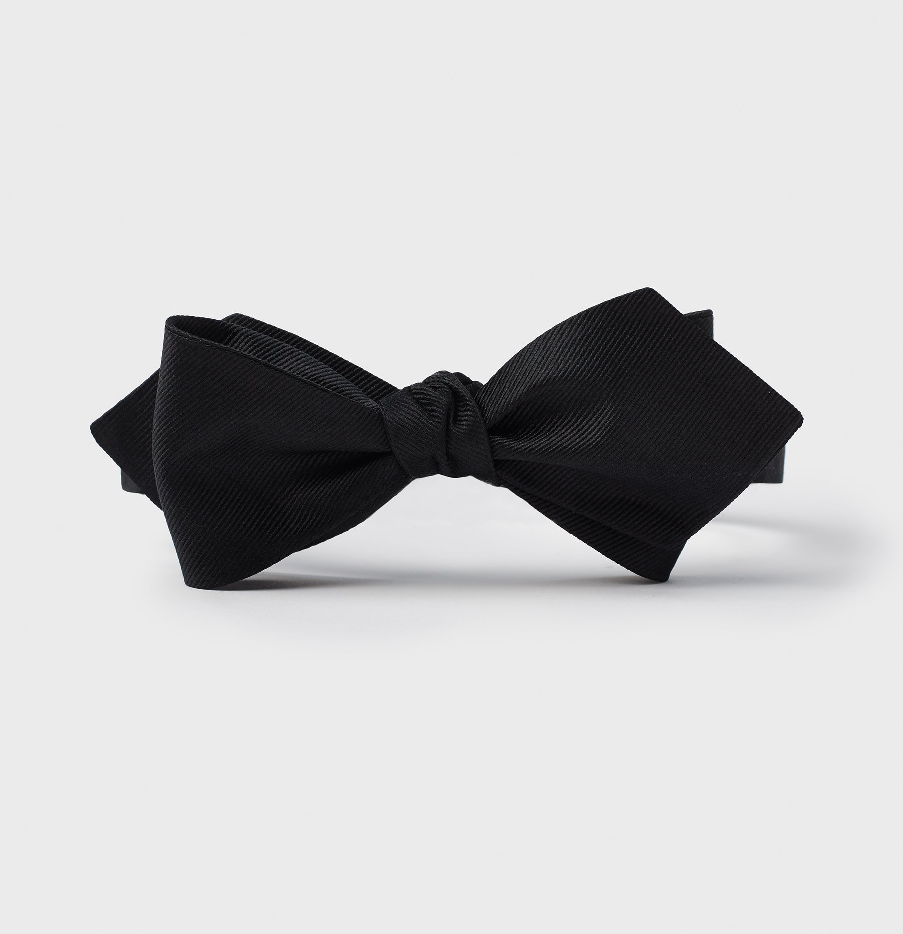 Black Silk Twill Diamond Bow Tie