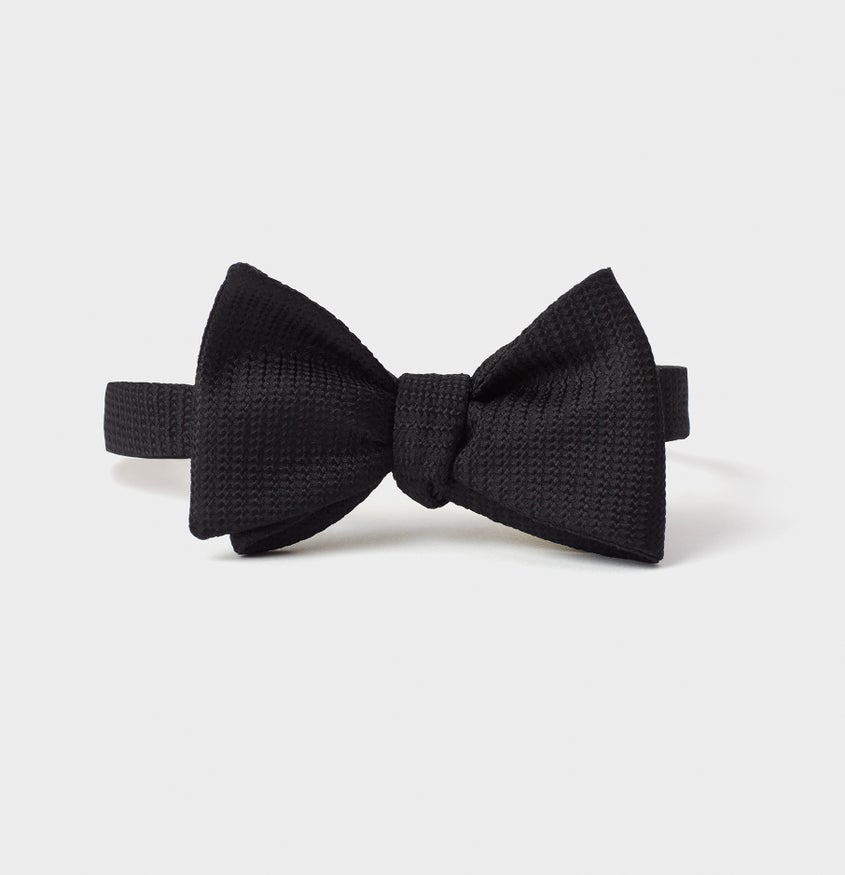 Black Textured Silk Bow Tie | The Black Tux