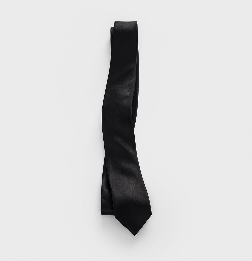 Black Satin Necktie | The Black Tux
