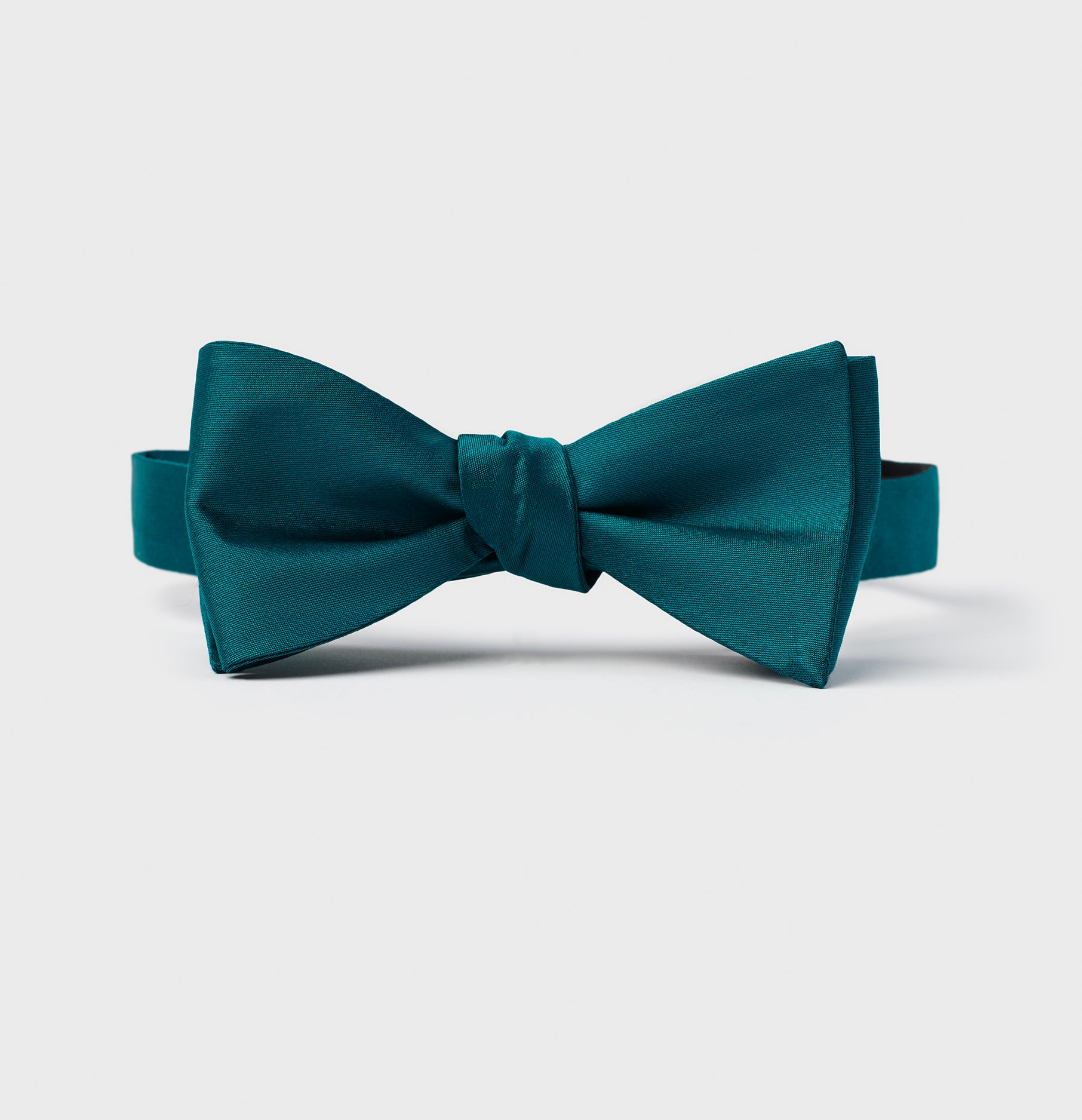 teal bow tie with black suit