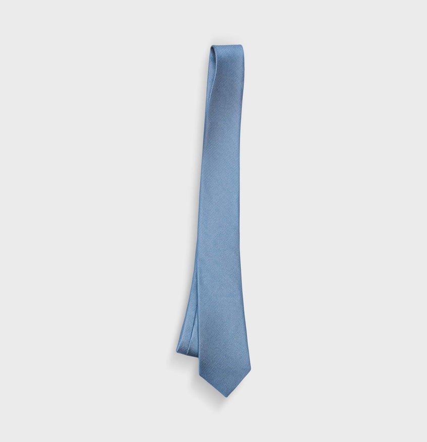 Dusty Blue Silk Necktie | The Black Tux