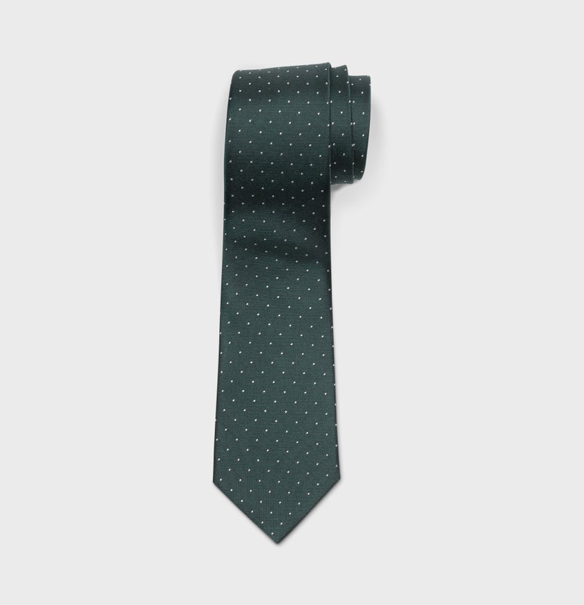 Juniper Pindot Necktie | The Black Tux