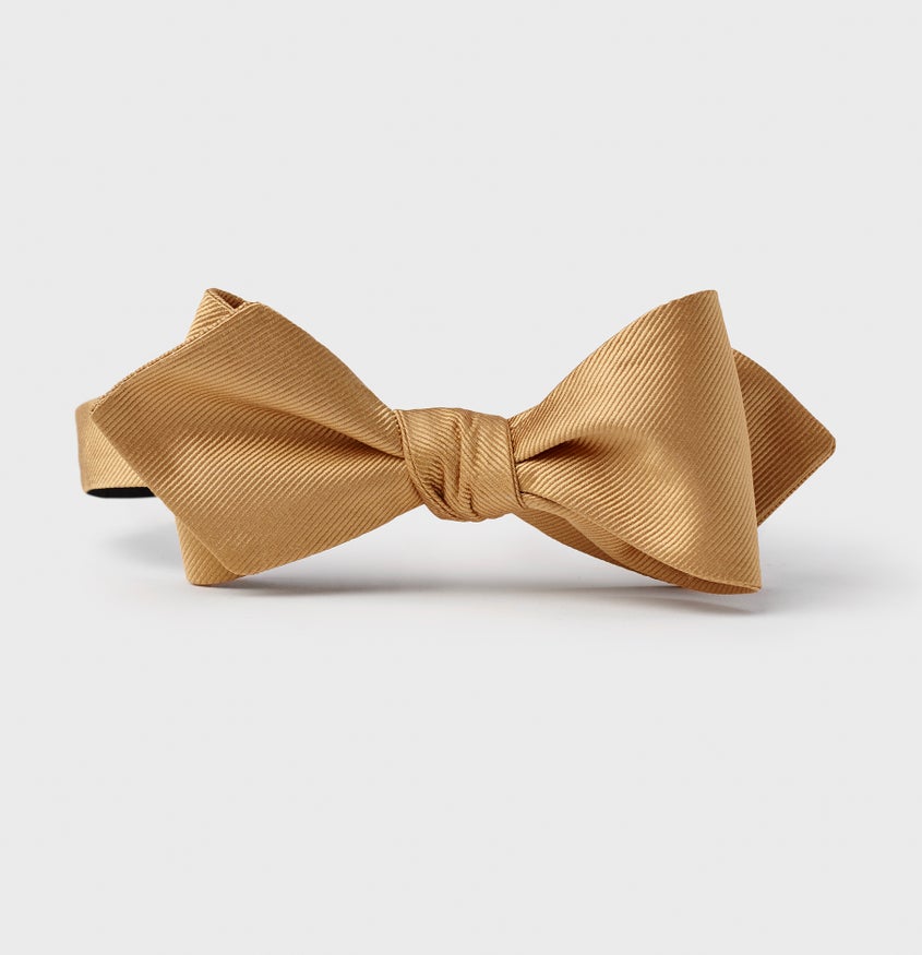 Gold Silk Diamond Bow Tie | The Black Tux