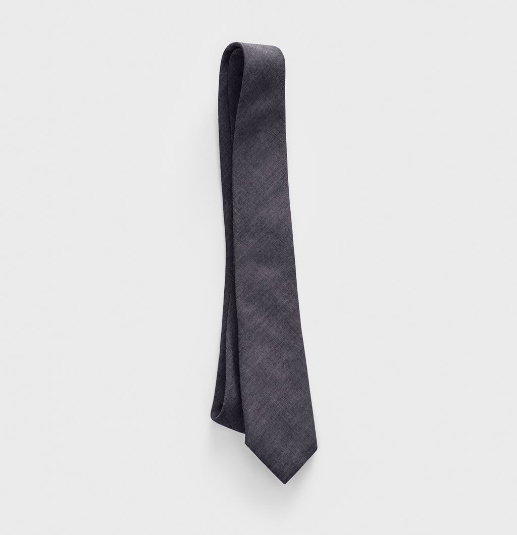 Grey Cotton Necktie | The Black Tux