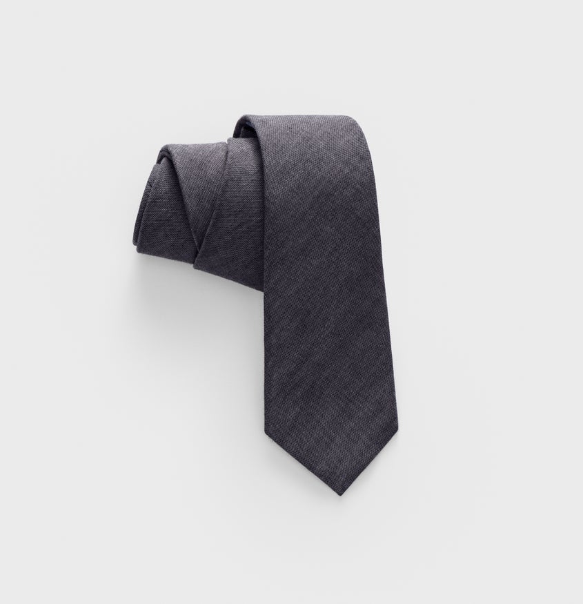 Grey Cotton Necktie | The Black Tux