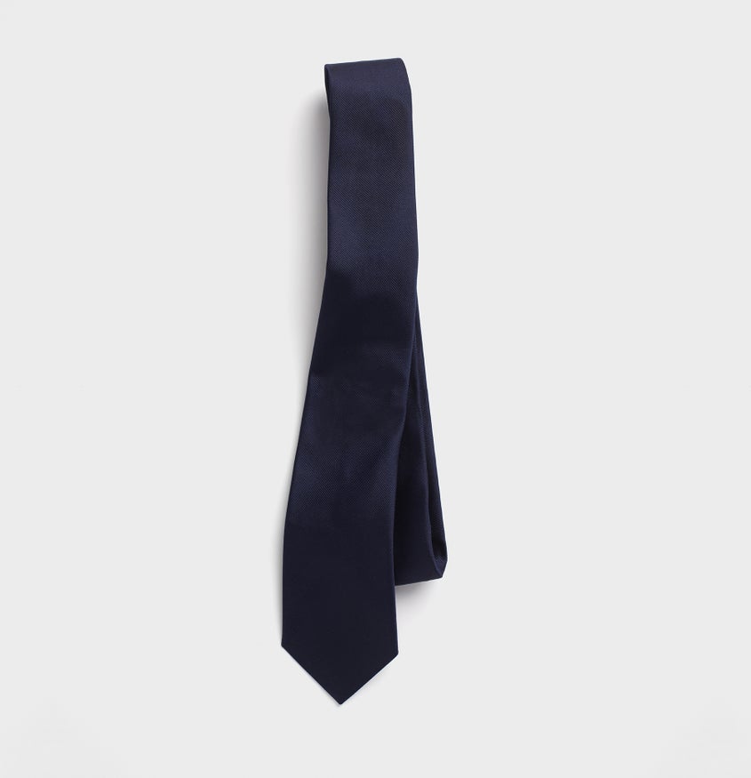 Navy Silk Necktie | The Black Tux