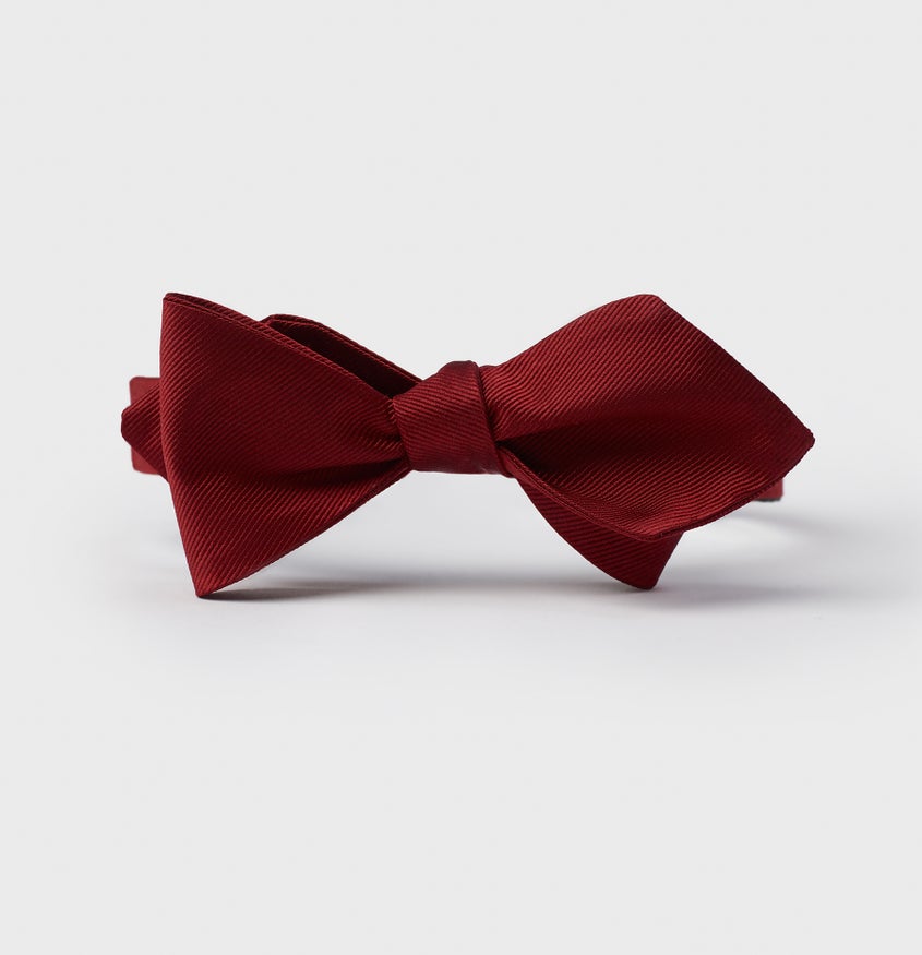 Ruby Silk Diamond Bow Tie | The Black Tux