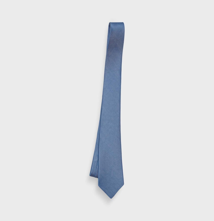 Steel Blue Silk Necktie | The Black Tux
