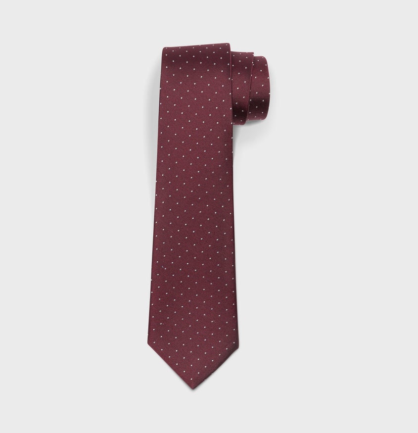 Wine Pindot Necktie | The Black Tux