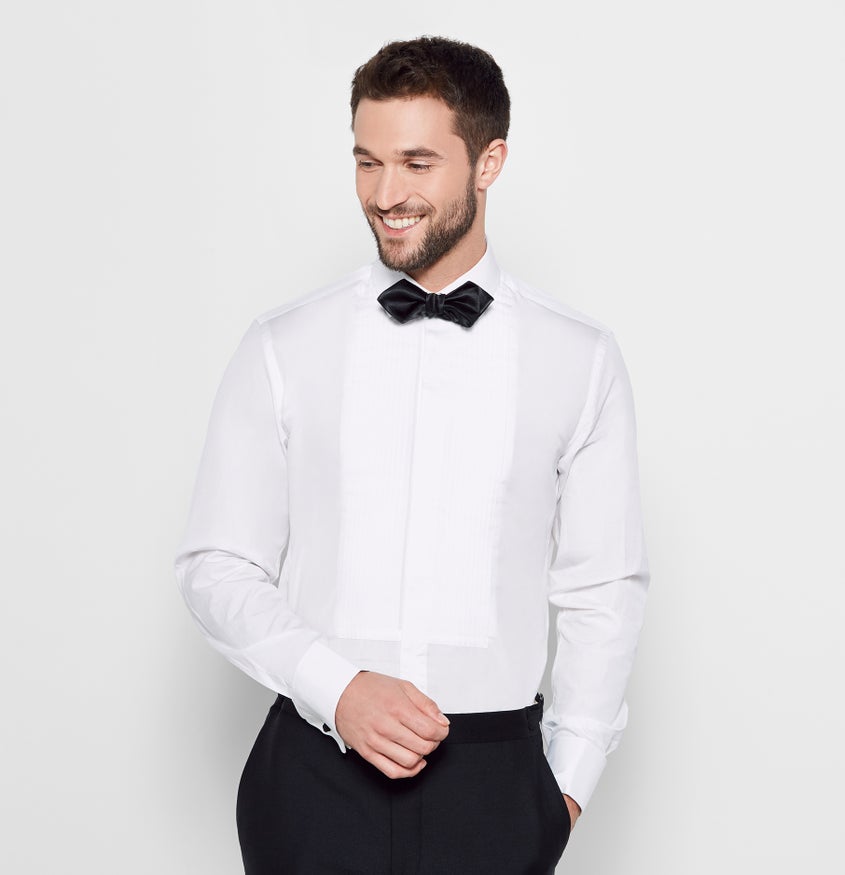 Pleated Point Collar Shirt | The Black Tux