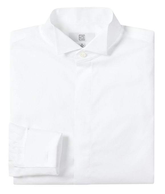 Wing Collar Fly-Front Dress Shirt | The Black Tux