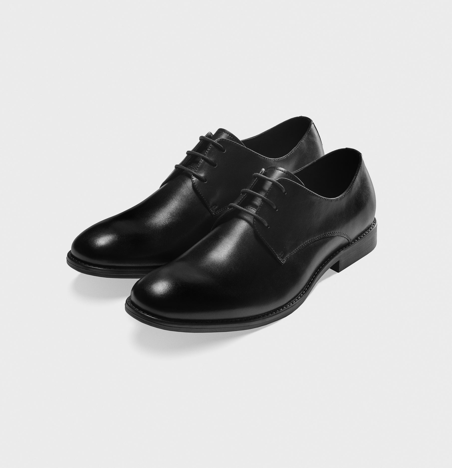 gray tux black shoes