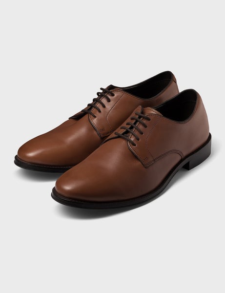 grey tux brown shoes