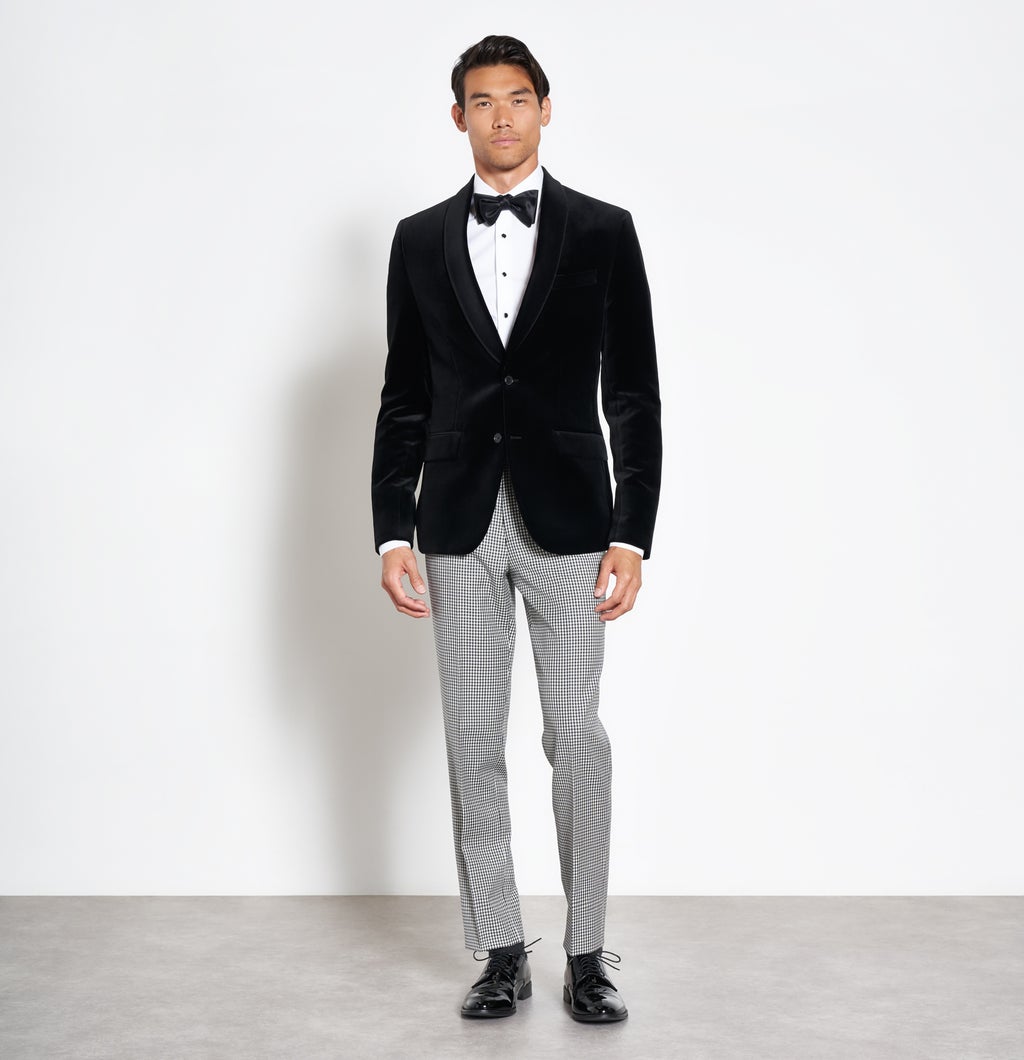 Black Velvet Gingham Tuxedo The Black Tux