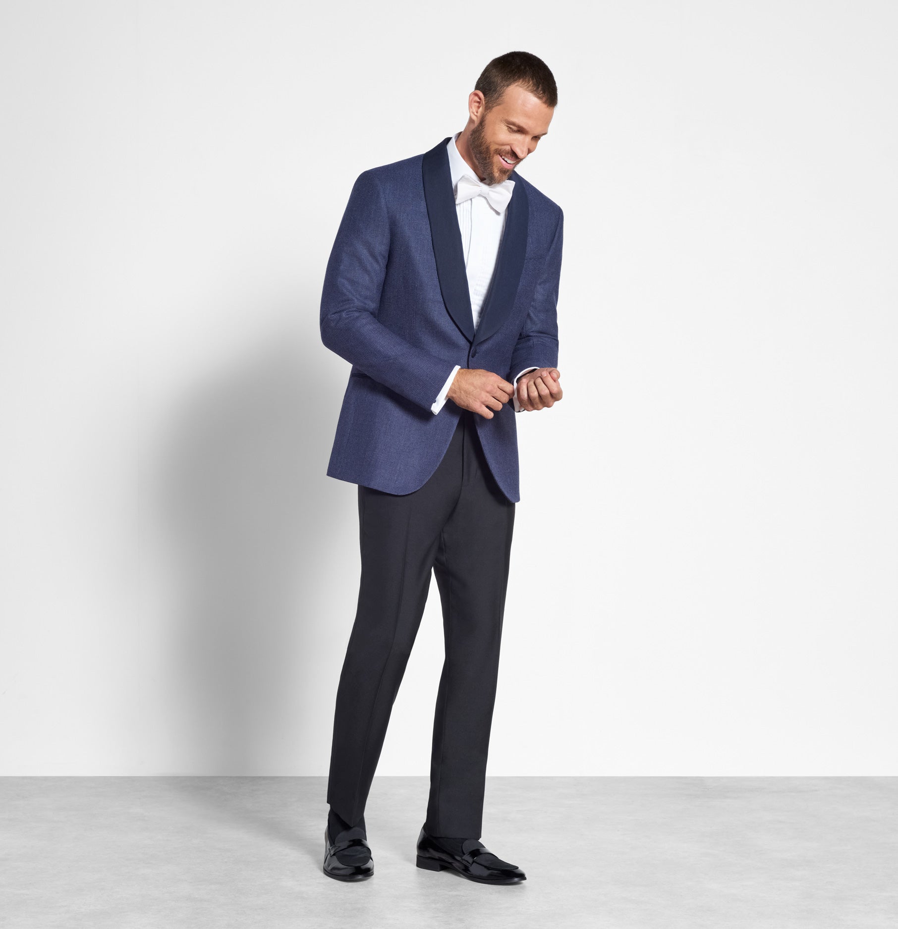 Blue tuxedo jacket with jeans best sale