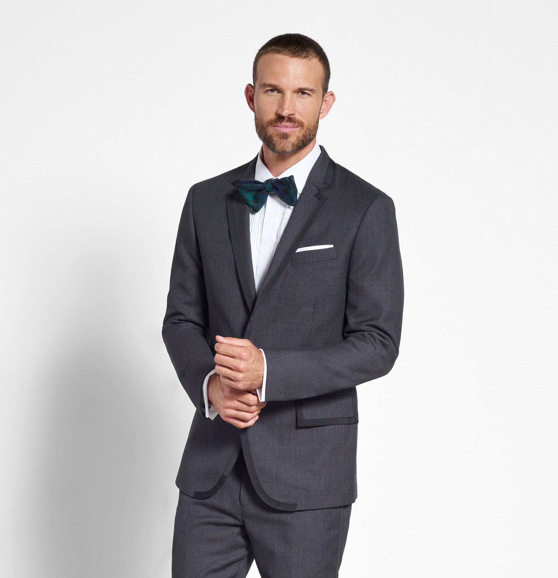 Black tux grey tie sale