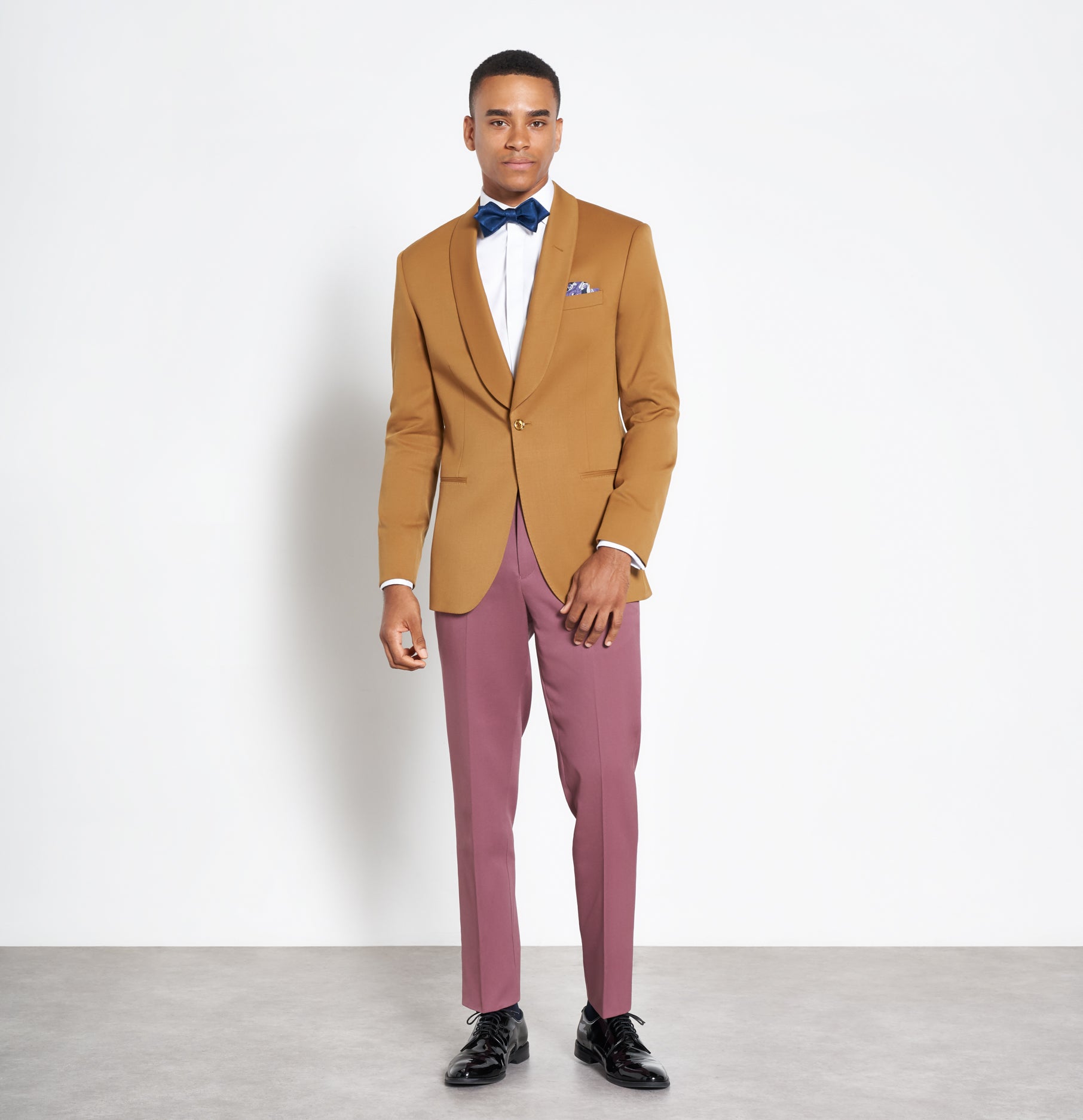 Rose gold and black tux best sale