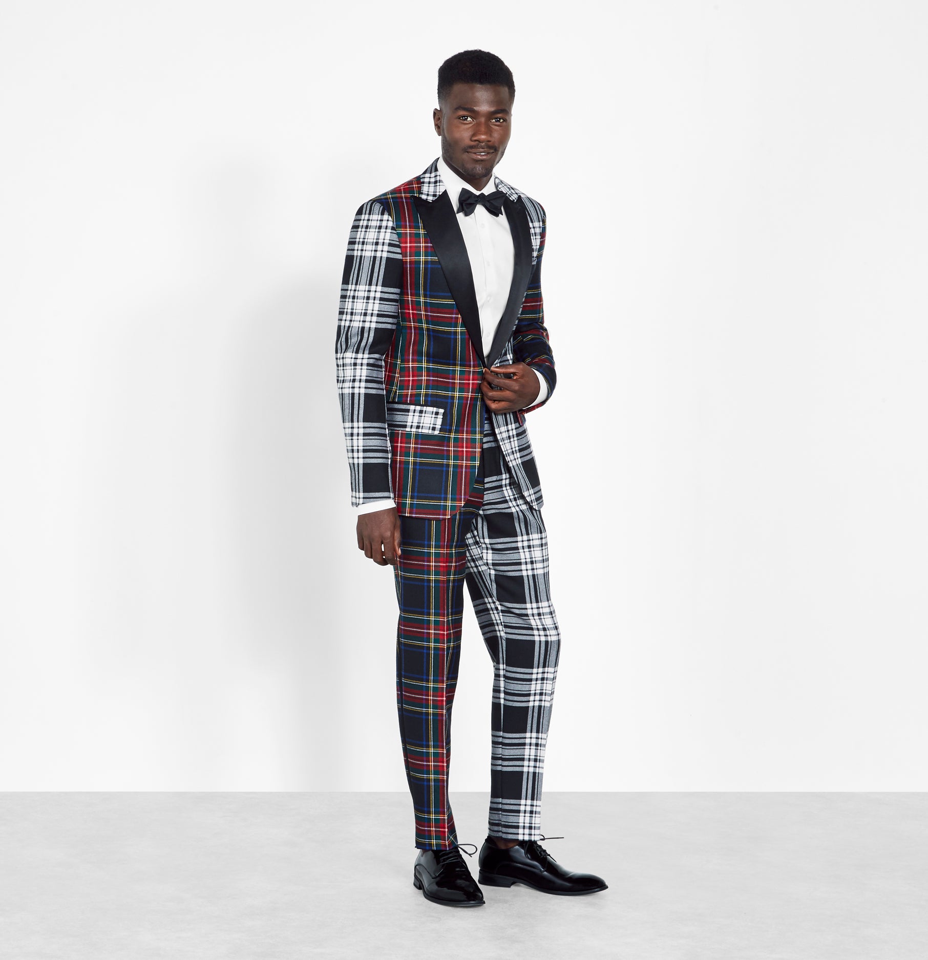 plaid tuxedo dress