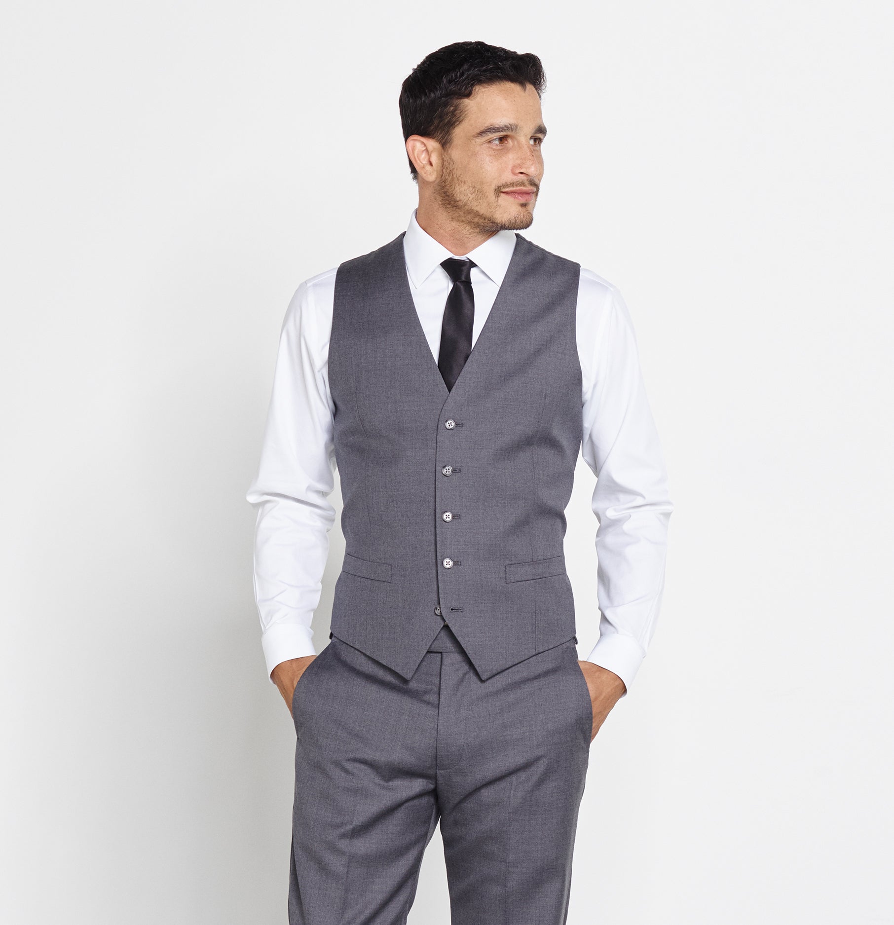 Black suit grey waistcoat Try and add emphasis to your waistcoat by wearing one in a contrast colour to the suit or blazer that you have on. I like to pair a grey or brown tweed version with my navy flannel suit during the.