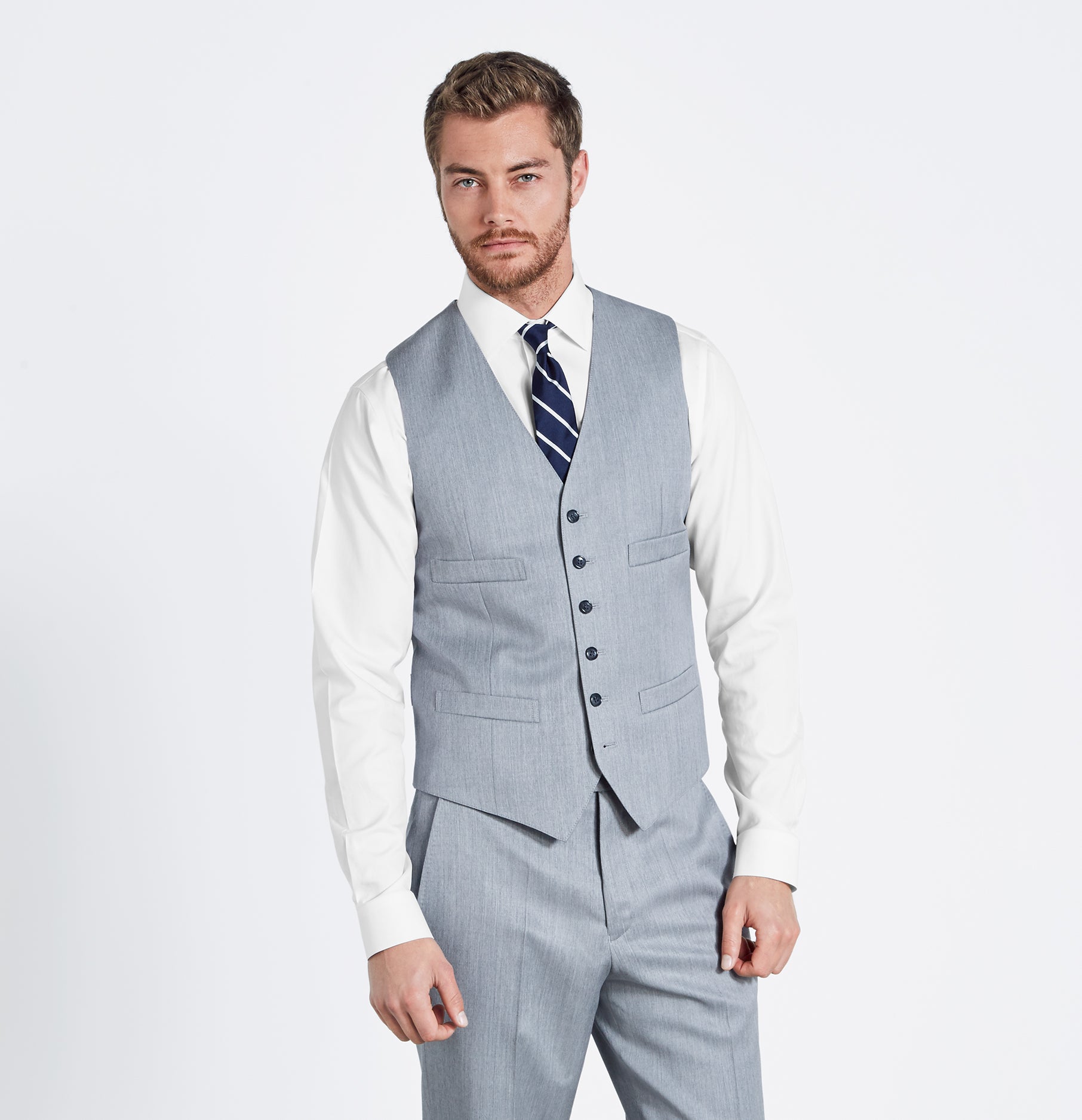 hverdagskost under Ligegyldighed Light Grey Suit Vest | The Black Tux